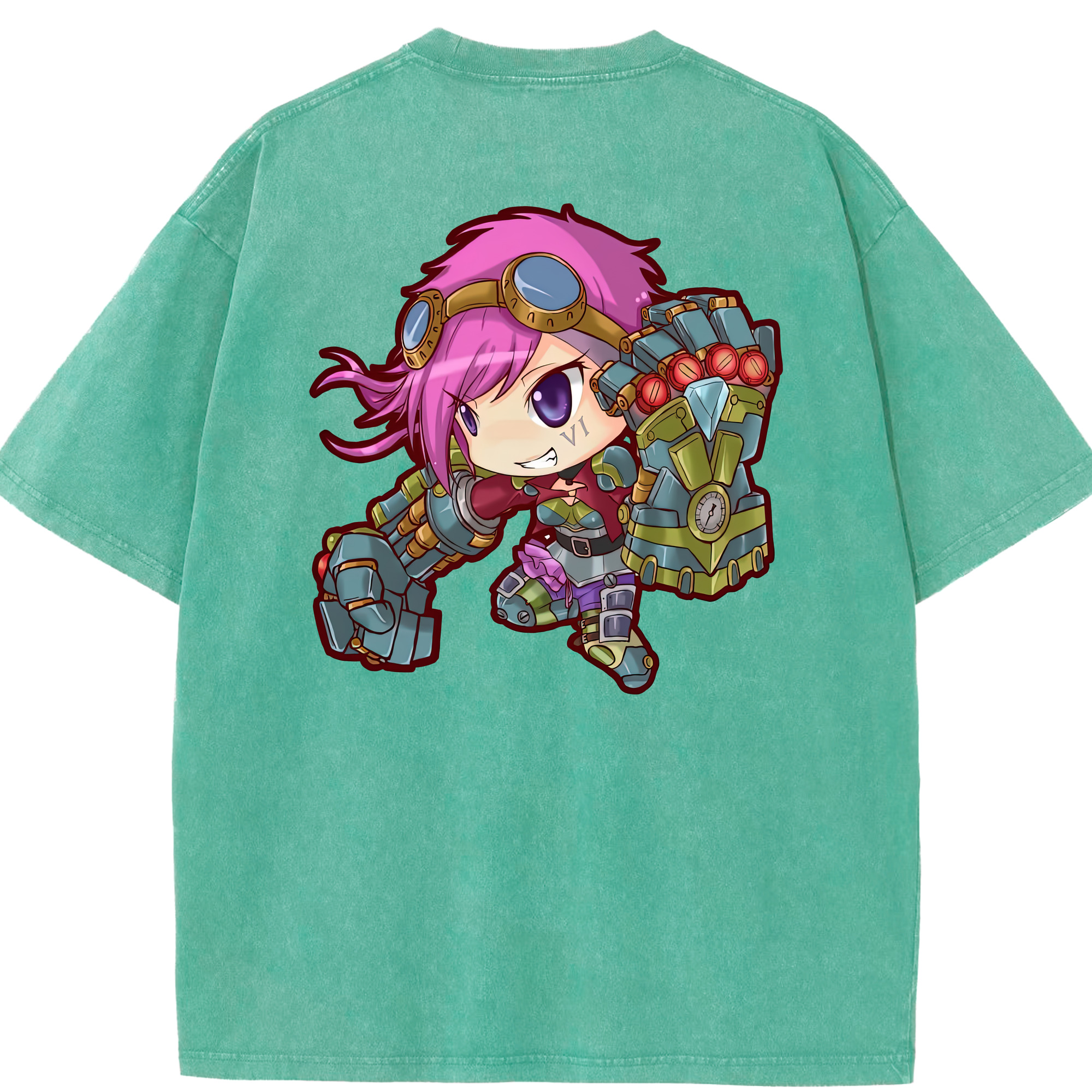 リーグ・オブ・レジェンド League of Legends LOL 綿100% ヴィンテージ風 半袖Tシャツ（背面プリント）